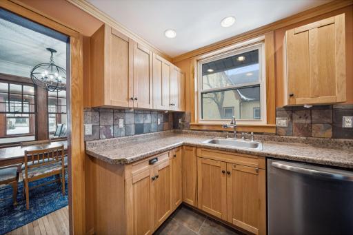 kitchen window and tile backsplash