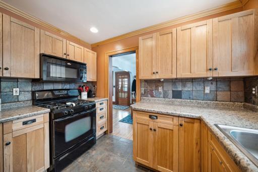 kitchen opens up to the dining area