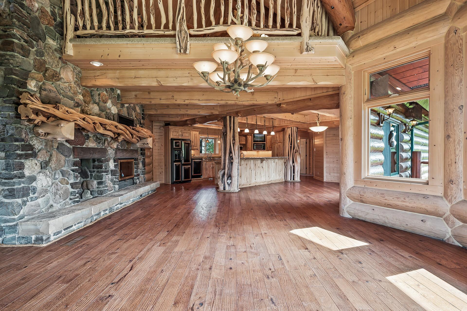 Dining/Kitchen/Hearth area