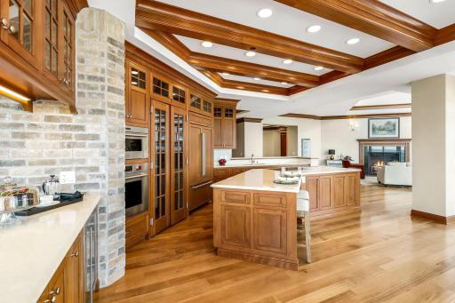 The french doors right of the oven leads to a butler's pantry that is shown in the next photo