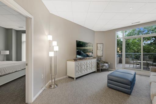 The building has a guest suite for friends and family that come to town