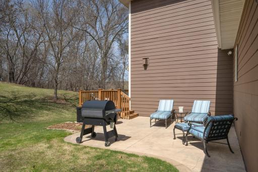 You'll find this quiet space tucked behind the house just off the back deck.