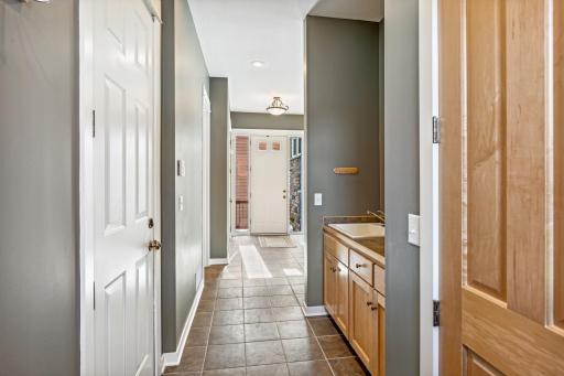 View from the garage access / mud room looking to the front entry.