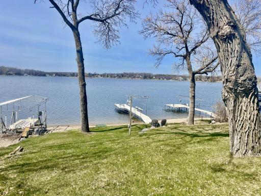Multiple tiers for outside gathering lakeside.