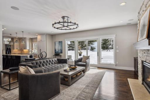 Family room walks out to patio and firepit