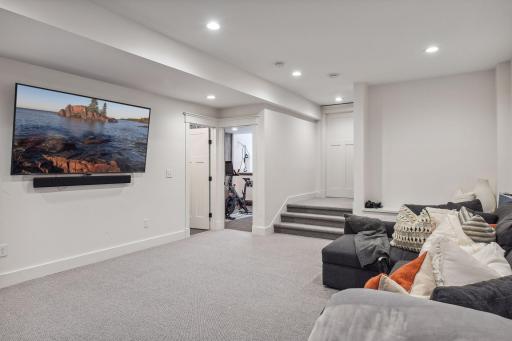 Lower level, which walks into exercise room and sport court
