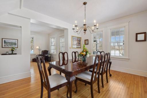 Separate Formal dining room opens from the living room and overlooks the park