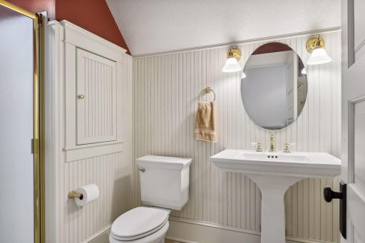 Third floor bathroom with shower and in floor heat
