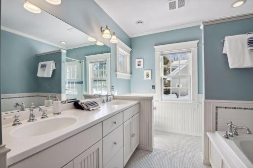 Large second fully remodeled bathroom with heated floors
