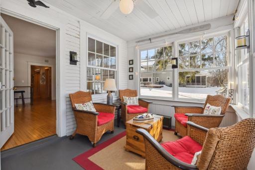 Morning coffee, a good book and the perfect cozy chair ...this porch is truly magical