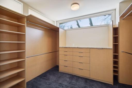 One of two walk-in closets located in the owner's suite