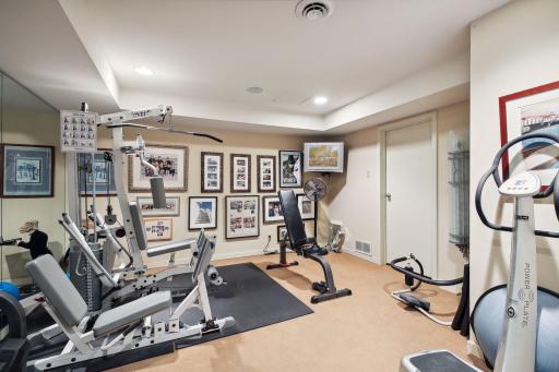 This spacious room makes the perfect spot for an exercise room or yoga studio