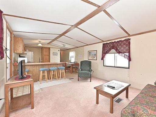 CABIN 1-SINGLE WIDE CABIN LIVING ROOM TO KITCHEN