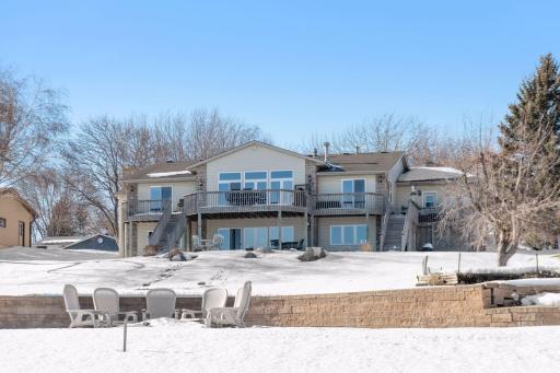 House from the lake, beautiful green grass under all that snow.