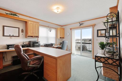 Very large main floor office off of family room