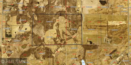 Aerial view of the property with the lot lines.