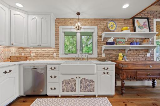 Check this out! Imported from France, this Margot faucet compliments the marble countertops beautifully!