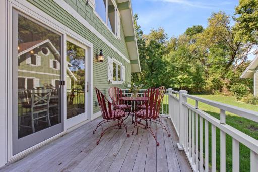Guest house deck facing South with serene views to Lake Minnie-Belle!