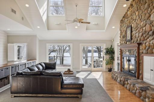 Family Room features vaulted ceilings & windows with automatic blinds. Bask in the natural light!