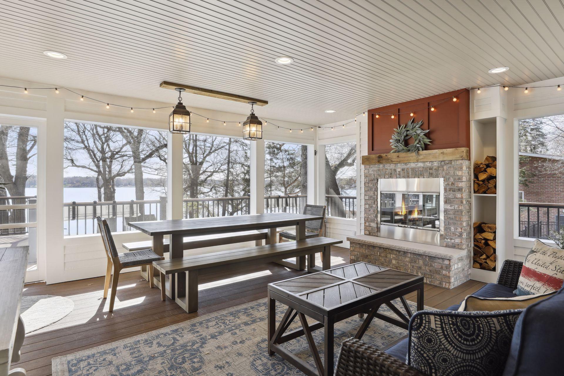 Main Screen Porch boasts cozy fireplace