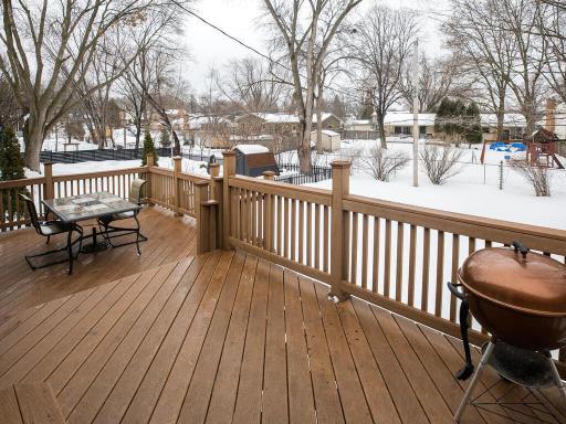 Massive maintenance free deck is the perfect space for summer grilling!