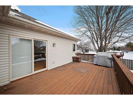 Large deck located off the kitchen. Great for grilling and enjoying the southern views