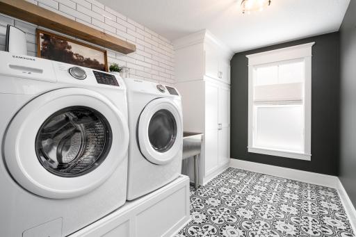 2nd Floor Laundry Room with custom pedestals