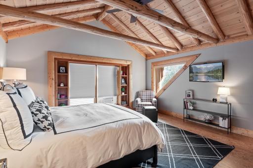 Owner's retreat features cork flooring, luxurious en-suite bath and massive walk-in closet