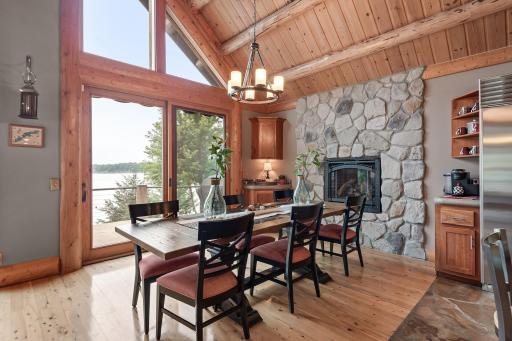 Perfect gathering space with amazing views and cozy gas fireplace