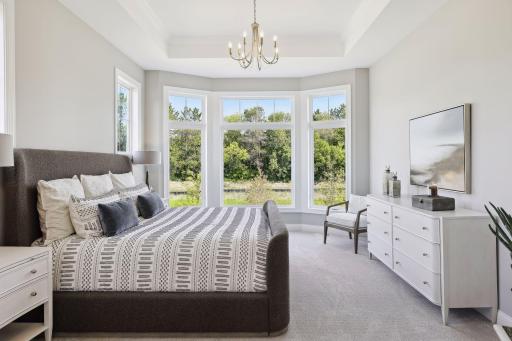 Primary BR with Bay Window and 11' Ceiling
