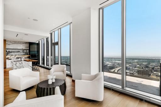 Timeless, modern, warm, & inviting world-class design & distinctive details. Indoors & outdoors merge harmoniously from the living space to the two private terraces.