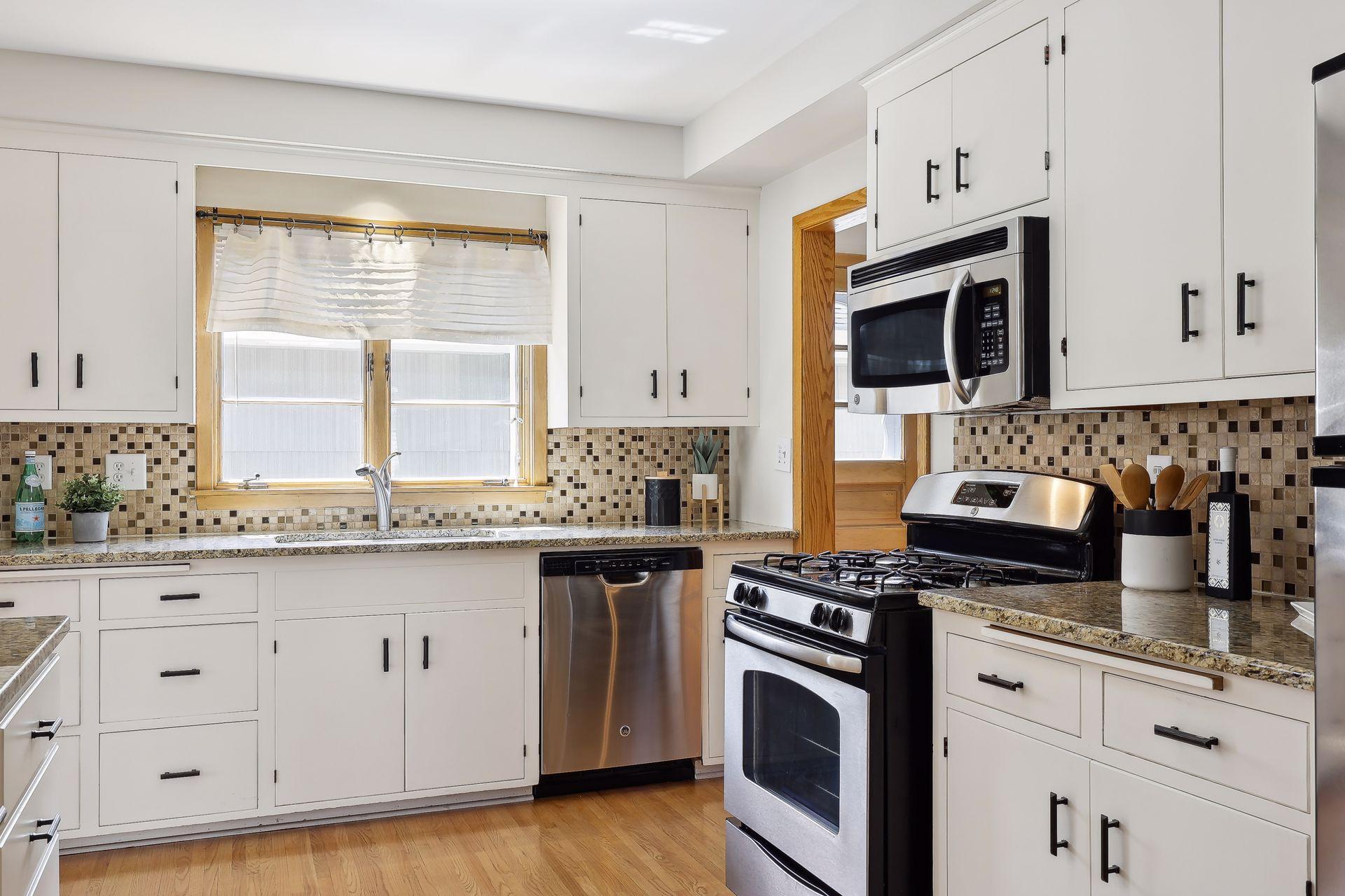 Stainless steel appliances.