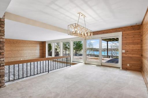 Lower level entertainment space