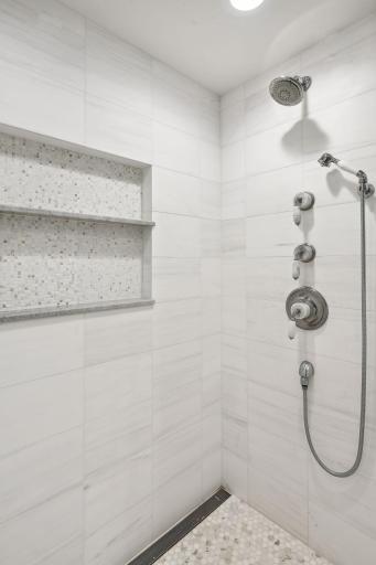 Lower level walk-in shower