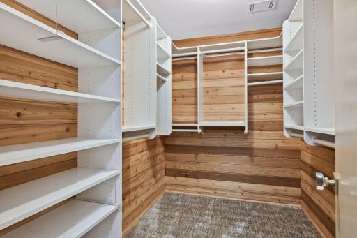 Cedar lined walk-in closet