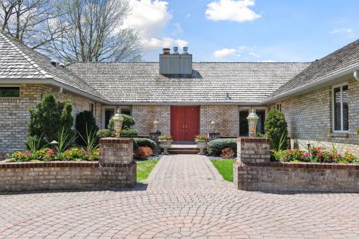 Entry courtyard - irrigation system includes the raised planters