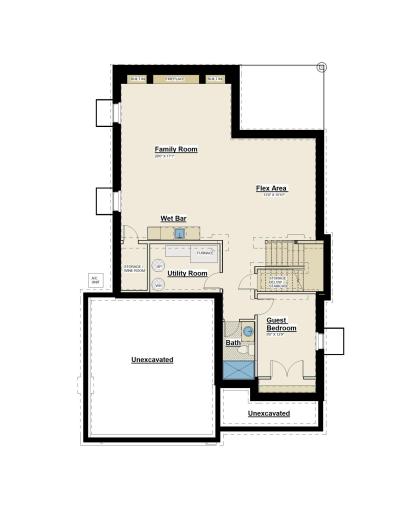 Lower lever is great for entertaining with large family room, wet bar, flex / game area, 5th bedroom and bathroom.
