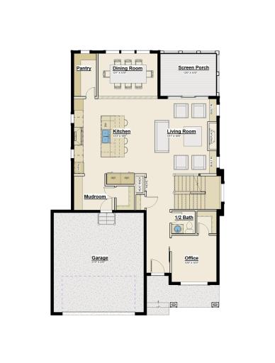Open main level is great for modern lifestyle and entertaining. It features gourmet kitchen with walk in pantry, dining room, mud room, separate office and screened porch.
