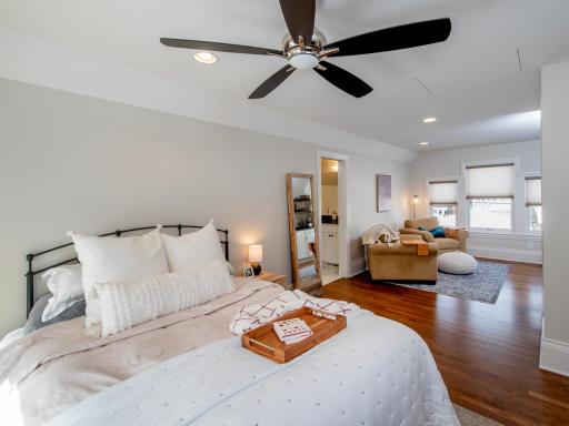 Private Au Pair/Guest Suite with 3/4 bath and kitchenette.