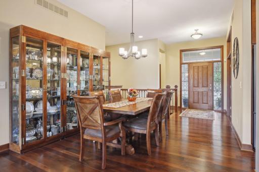 Enjoy entertaining in the large Dining Room with walnut flooring.