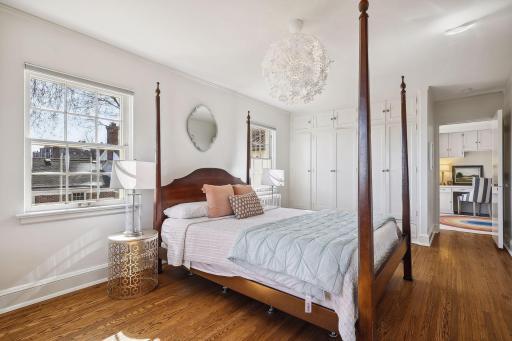 2nd floor kids wing bedroom with Basilica and Minneapolis skyline views