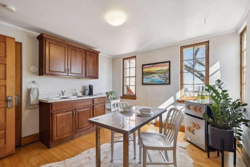 3rd floor 1/2 kitchen with Basilica and Minneapolis skyline views