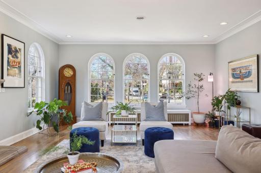 Living/family room with views of Thomas Lowry Park