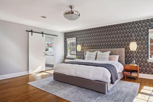 Primary bedroom with views of Thomas Lowry Park