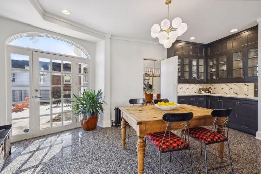 Breakfast area with rear yard access