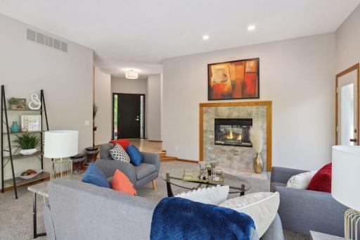 Marble Faced Wood-Burning Fireplace