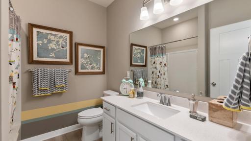 Photo for 3585 110th Lane NE, Blaine, MN 55449 - Listing #6344017 Main level full bathroom ** Photo of similar floorplan in a model home. Colors and selections may vary.