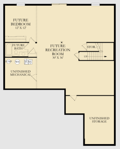 Photo for 3585 110th Lane NE, Blaine, MN 55449 - Listing #6344017 Lower level floorplan - lower level is unfinished.