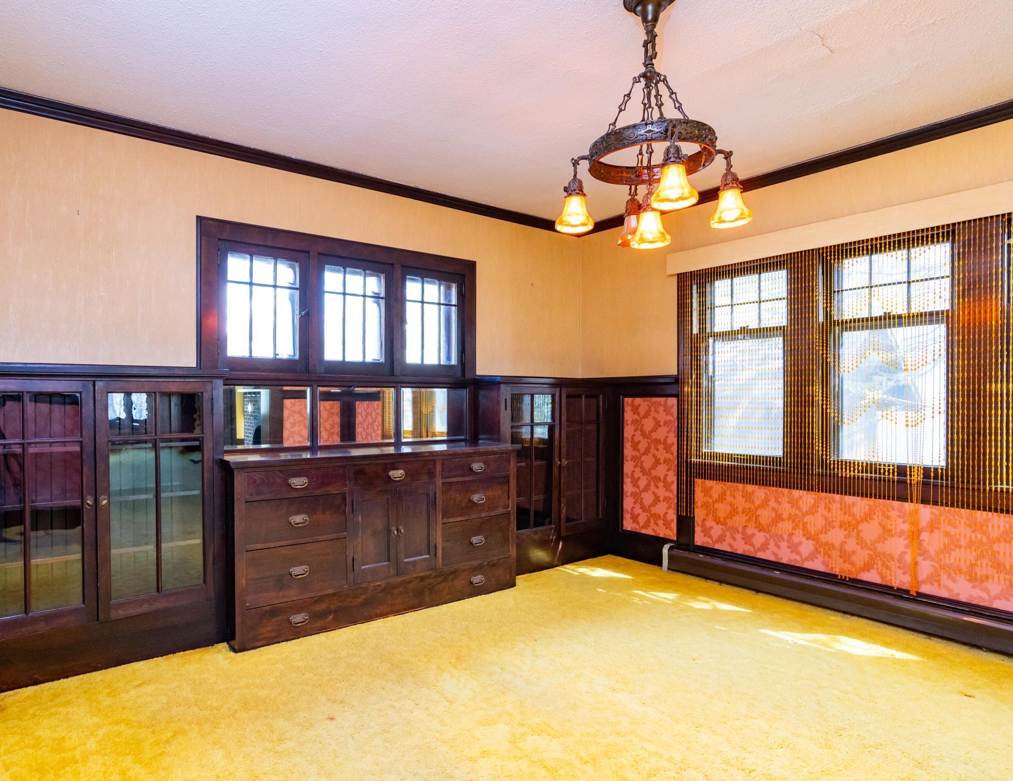 Gorgeous Wood Buffet With Glass Door Shelving and Storage