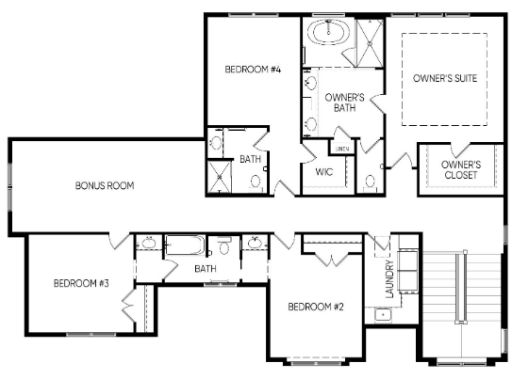 Upper level. Included front facade - many colors to choose from. Photos of this floorplan will be available mid-March.